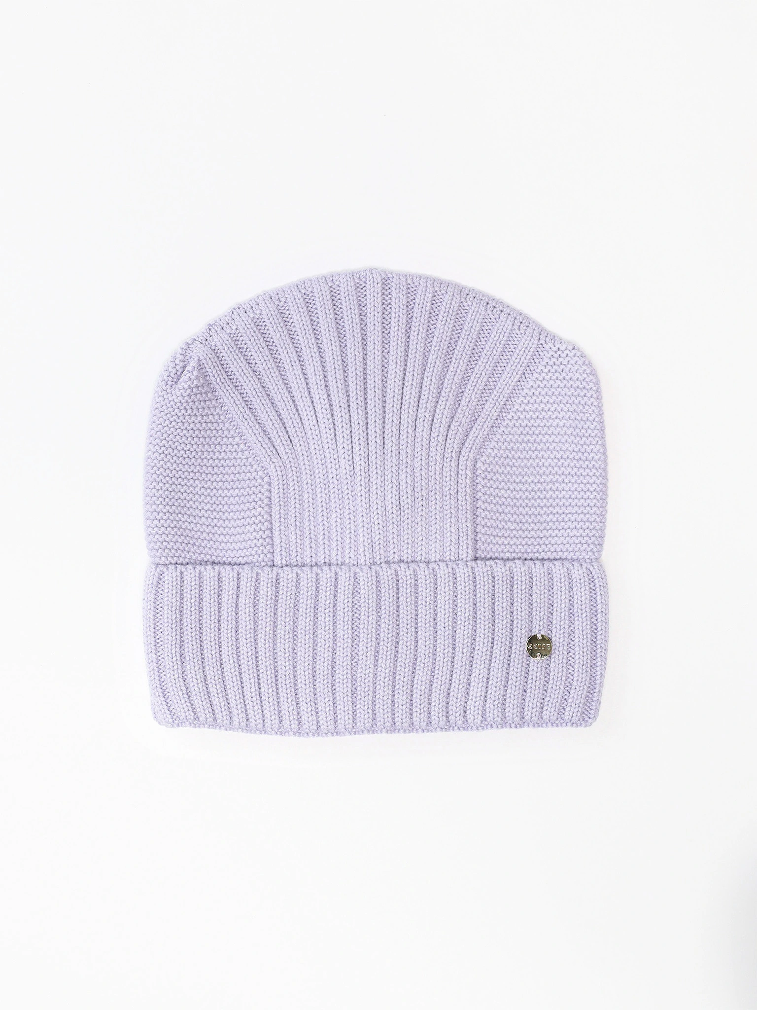 Шапка-бини из смесовой вискозы с отворотом в ассортименте